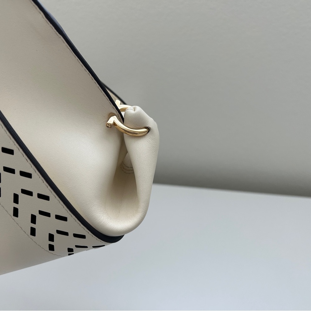 Salvatore Ferragamo Calfskin Perforated Sofia Satchel in Ivory with Dust Bag - Picture 14 of 16